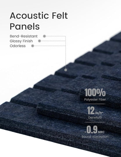 Large Felt Bulletin Board 48" X 36" Cork Board Alternative-12 Pack with 70 Safe Removable Adhesive Tabs, Cork Boards for Walls Cork Board for Home Office Classroom Pin Board -Navy Blue