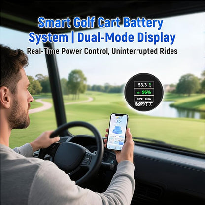 Wattcycle 48V 105Ah Golf Cart Batteries, 48V Lithium Battery 250A BMS, IP65 Waterproof Marine Batteries, LiFePO4 Battery 15000+ Deep Cycles, Built-in Bluetooth, Perfect for Home Energy, RV, Solar