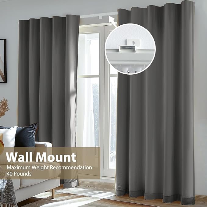 Curtain Tracks Ceiling Wall Mounted Heavy-Duty Curtains Rails Room Divider Curtain Track for Living Room Bedroom Room Shower Divider White 3ft To 9 ft…