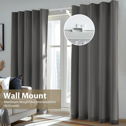 Curtain Tracks Ceiling Wall Mounted Heavy-Duty Curtains Rails Room Divider Curtain Track for Living Room Bedroom Room Shower Divider White 3ft To 12 ft