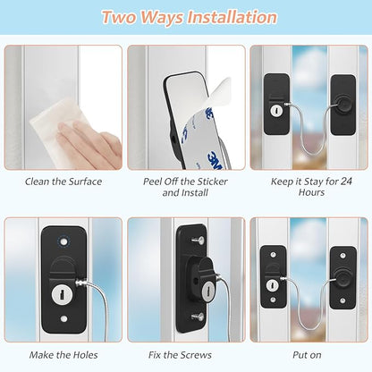 AOSITE Mini Fridge Locks for Kids No Drill Refrigerator Locks for Adults Cupboard Lock Child Safety Locks for Cabinets Drawer Locks Freezer Lock Baby Proofing (Black, 2)