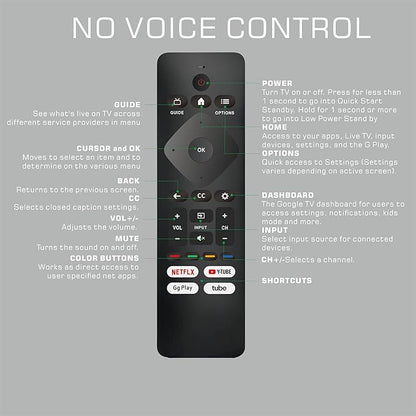 Universal Remote Control Replacement for Philips Smart TV – No Voice Function, Universal for All Philips Android/Google 4K TVs Smart TV Models (43PUL7652)