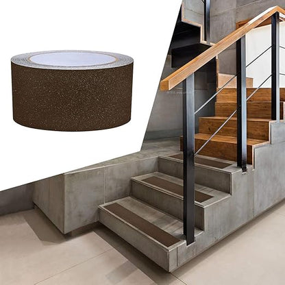 2 Inch X 30 Foot Non Slip Safety Grip Tape for Stairs Steps Non Skid Tread High Traction Friction/Strong Grip Abrasive Adhesive Hazard Caution Tape- Brown (2" Width, Brown)…