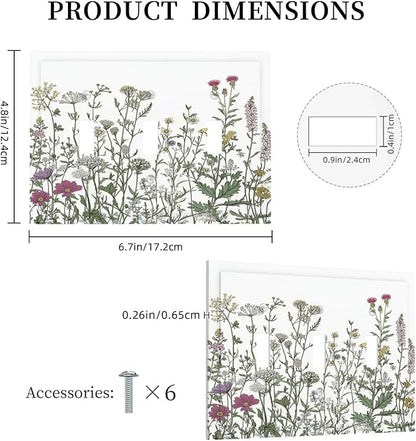 Vintage Herbs Wildflowers Plant Floral Decorative Switch Plates 3 Gang Wall Plate Triple Toggle Light Switch Cover Faceplate Electrical Wall Panels For Bed Room Home Decor