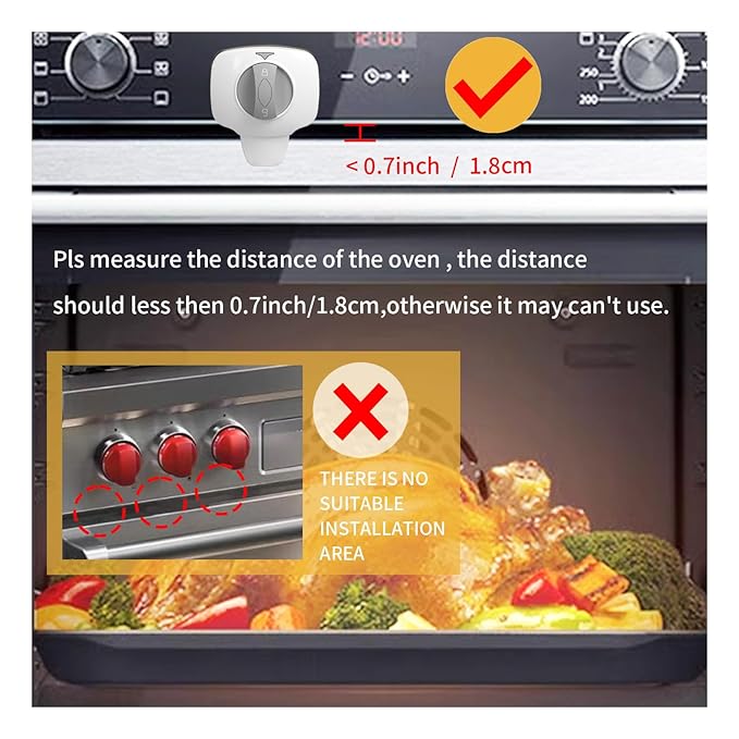 Knob Switch Child Proof Oven Lock Baby Safety Oven Door Lock for Toddlers Heat-Resistant Adhesive no Tools Need or Drill (White-2Pcs)