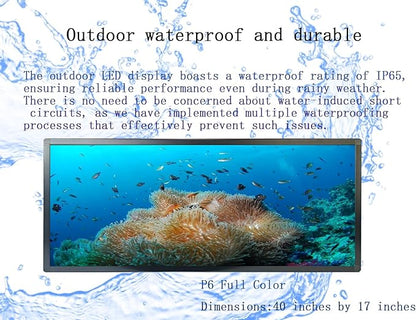 P6(40" * 17") Digital Programmable Scrolling Led Sign Scrolling Outdoor For Business message Board Display Screen Electronic Menu Board Wifi Control Word Light