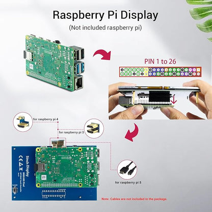 ELECROW 5-Inch Resistive Touch Screen TFT LCD Display, 800x480 HD Resolution, Compatible with Raspberry Pi 5/4/3/2B/Zero, Banana Pi, Jetson Nano, Windows 11/10/8/7