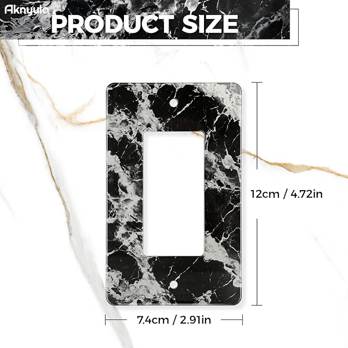Black White Marble Pattern Acrylic Switch Plates And Outlet Covers Wall Plates Light Switch Cover Plate Acrylic Decorative Outlet Switch Cover Wall Plate Outlet Cover