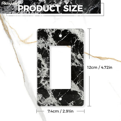 Black White Marble Pattern Acrylic Switch Plates And Outlet Covers Wall Plates Light Switch Cover Plate Acrylic Decorative Outlet Switch Cover Wall Plate Outlet Cover