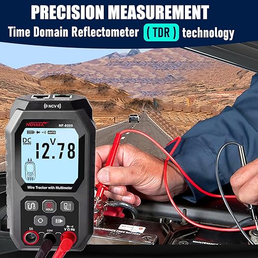 NF-8509 Network Cable Tester (with Multimeter Tester), POE/RJ45 RJ11 CAT5 CAT6 LAN/Ethernet Port Flashing, Anti-Interference TDR Network Tester/NCV Anti-Burnout AC DC Voltmeter Network Tool