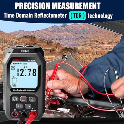 NF-8509 Network Cable Tester (with Multimeter Tester), POE/RJ45 RJ11 CAT5 CAT6 LAN/Ethernet Port Flashing, Anti-Interference TDR Network Tester/NCV Anti-Burnout AC DC Voltmeter Network Tool