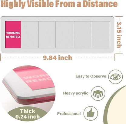 Office Door Signs- 6 Options Out Of Office Sign for Door,Do Not Disturb, In A Meeting,Please Knock, Come On In,Back Soon, Privacy Slider Sign for Meeting & Conference Room Brushed Silver