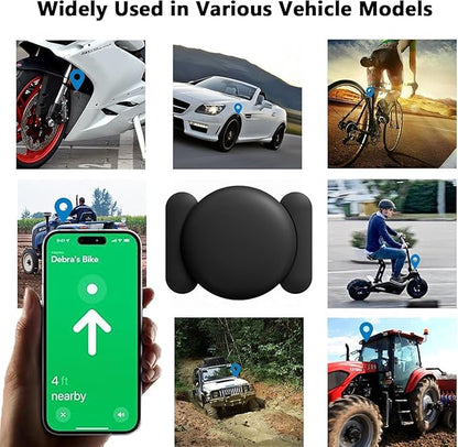 Tracker Device for Vehicles,GPS Car Tracker Works with Apple Find My(iOS Only),Anti-Lost Car Locator,Mini Hidden Car Tracker with Magnetic Case (2PCS White Tracker, Black Magnetic Case)