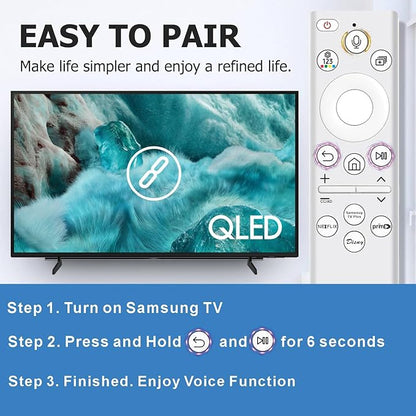 Replacement for Samsung Frame TV Remote, for All 2018-2025 Samsung Remote Control for Smart TV with Voice Control, Mic & Bluetooth, QLED, UHD & More, Not OEM/Orignial