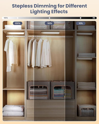 Pak 8 Inch Under Counter Cabinet Lighting, 41 LED Battery Operated Motion Sensor Light, Dimmable Closet Lights, USB Rechargeable, Wireless Magnetic Under Counter Light for Kitchen, Bathroom, 2 Packs