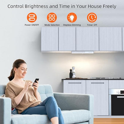 LED Closet Light with Charging Station, 3 Pcs 3 Color Temperatures 30LEDs Dimmer Rechargeable Motion Sensor Under Cabinet Lighting, Stick-on Night Light for Kitchen