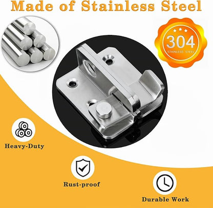 Alise Flip Latch,Gate Latches Safety Door Lock Catch for Barn Cabinet Pet Cage Wood Fence Bathroom Garage Window,SUS304 Stainless Steel Gate Hardware Locks,Brushed Nickel MS3006R-304-LS