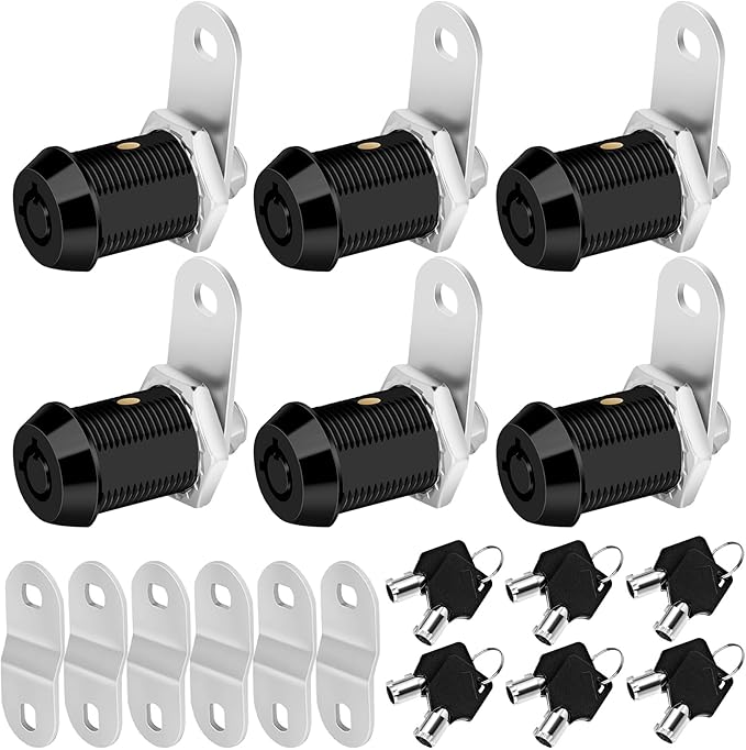 Black RV Storage Locks, 7/8” Fits 9/16” Max Door Thickness, Keyed Alike RV Compartment Locks (Black 7/8 Inch 6Pack)