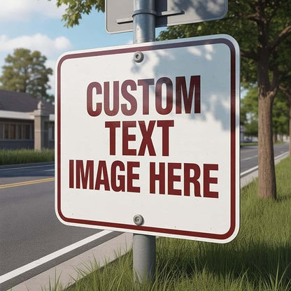 Custom Signs Outdoor Metal, Personalized Metal Sign, 24"x 24" Rust Free Aluminum, Reflective Option, Waterproof, Durable Ink