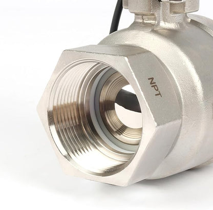 U.S. Solid 1-1/2" Smart Motorized Ball Valve - Stainless Steel Remote App Mobile-control Electrical Ball Valve with Manual Switch, Plug Connection