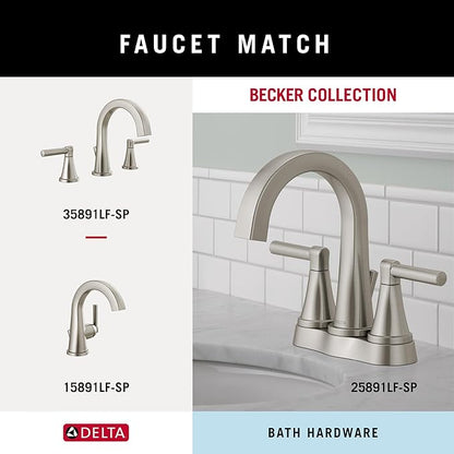 Delta Faucet Becker 3-Piece Bathroom Set, SpotShield Brushed Nickel, 18"/24" Towel Rack, Toilet Paper Holder, Ring BCK63-DN