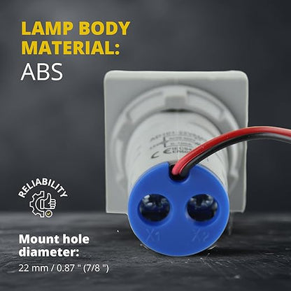 LED Voltage Display Panel Mount Volt Amp Meter, AD101-22VAMS 22mm Square Voltmeter and Ammeter, AC50-500V Voltage and 0-100A Current Meter, Blue (3 Pack)