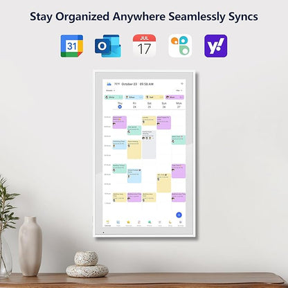Digital Calendar – 27 Inch Electronic Wall Calendar & Chore Chart, Smart Family Organizer with Interactive Touchscreen Display, Wall Mount in Portrait or Landscape