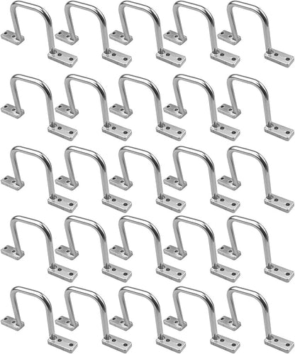 25Pcs 2 Inch D Rings, Aluminum Heavy Duty Distribution Rings for Managing and Organizing Electric Cables Wires, Silver