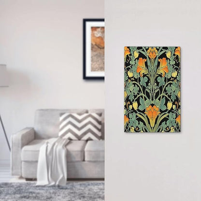 Light Switch Cover Plate William Morris Vintage Floral Green Yellow 1 Gang No Device Blank Electrical Wall Plates Faceplate Decorative Switch Plate for Bedroom Home Decor