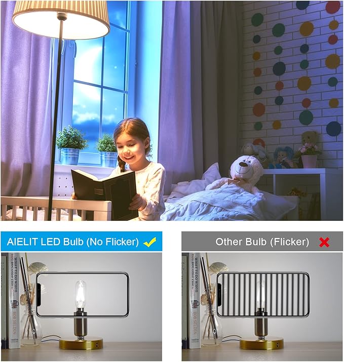 2-Watt T8 LED Candle Light Bulb Dimmable, E12 Small Chandelier Base, 25w Equivalent Tube LED Filament Bulbs for Hallway, Wall Sconces, Porch, Soffit, Bright White 5000K, 8pcs