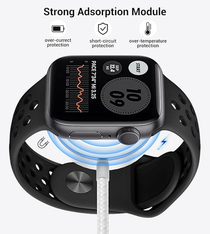 Temdan for Travel Vacation Essentials,3 in 2 USB C Cable for Apple Watch Charger/iPhone 17 Charger/Lightning,Multi Charging Cable Cord,Camping Essentials,Designed for iWatch &iPhone 16-12-5FT White