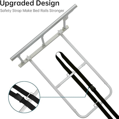 ELENKER Bed Safety Rail, Folding Bed Assist Handle Adjustable Medical Hospital Assistive Devices Bed Railing for Elderly Seniors Adults,28.5"x16.3"