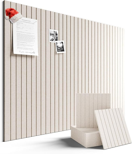 Large Felt Bulletin Board 48" x 36" Cork Board Alternative-12 Pack with 70 Safe Removable Adhesive Tabs, Cork Boards for Walls Cork Board for Home Office Classroom Pin Board (Oatmeal)