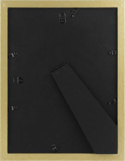 Golden State Art, 9x12 Picture Frame with Mat for 6x8 - High Definition Glass Wall Mounting Horizontal Vertical Display (Gold, 1 Pack)