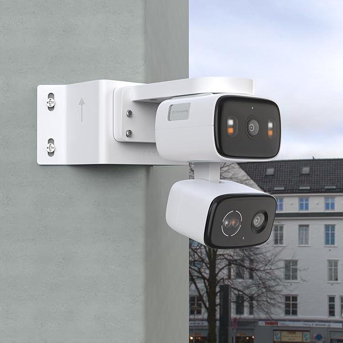 Corner Wall Mount Bracket Compatible with TP-Link Tapo C246D/C236/C216/C217/C113/C420/C400/C400 KIT/C460 Security Camera, Easy Installation with Precise Hole Positioning (White)