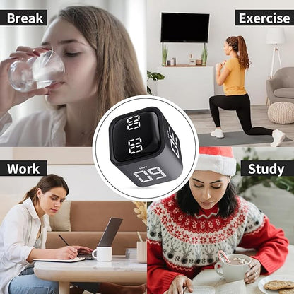 Productivity Timer Flip Gravity Sensor Cube Timer Countdown & Countup,Mute & Vibrate & Sound，5/10/30/60min & Custom Timing, Perfect for ADHD,Work,Learning,Kitchen Cooking (2 Black)