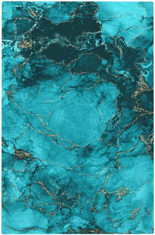 Decorative Light Switch Plate Covers Modern Abstract Turquoise Blue Marble Texture 1 Gang No Device Single Blank Outlet Covers Wall Plate Light Switch Covers for Bathroom Home Decor