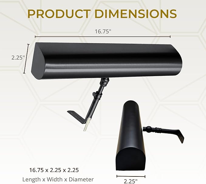 Royal Designs, Inc. Cordless Remote Control LED Picture Light, Dimmable with Timer Function, Black, 16.75 Inches, 2 Pack