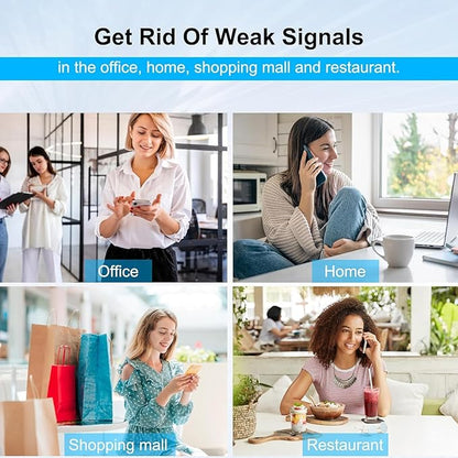 Cell Phone Signal Booster for Home & Office | Boost 5G, 4G LTE & 3G CDMA Signal for Band 5/850MHz | 65dB Verizon Cell Phone Booster with High Gain Antennas Up to 2000 Sq Ft | FCC Certified