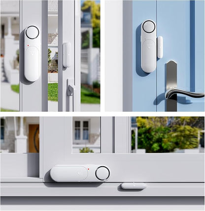 Wireless Door Alarm When Opened with Remote (2 Pack), Window Sensor Alarms for Home Security, Kids Safety, Dementia, Sliding Glass Door, 120dB Burglar Alert for House Garage/Apartment/Business Entry