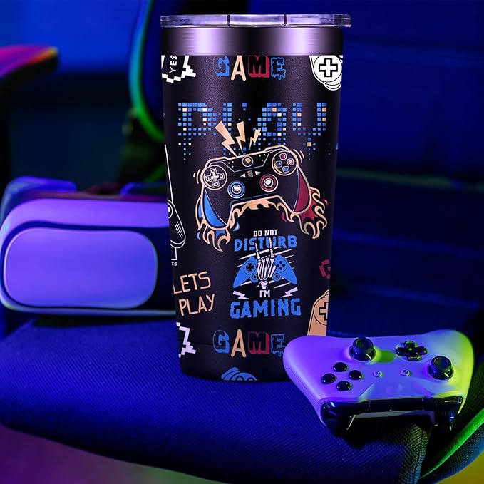 Gamer Gifts - Gifts for Gamers Men - Gaming Gift for Men, Teenage, Teen Boys, Boyfriend - Christmas Birthday Gift Set for Gamer - 20oz Gaming Tumbler