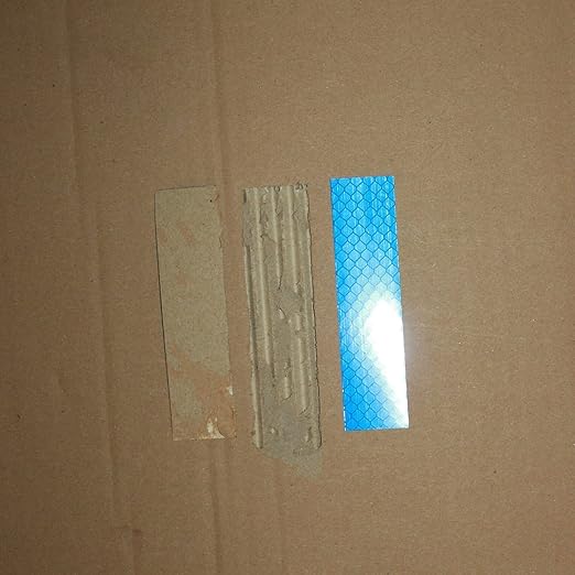 Non Fading Blue Reflective Stickers 1 inch X 4 inch, Outdoor Waterproof High Visibility Warning Safety Adhesive Reflector Tape (20 Pcs)