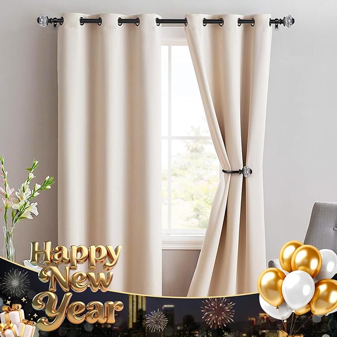 1 Inch Curtain Rods 72 to 144 Inches (6 to 12 ft) Telescoping Single Drapery Rod, USFOOK Black Curtain Rods for Windows 69 to 140 Inches, Decorative Translucent Finials