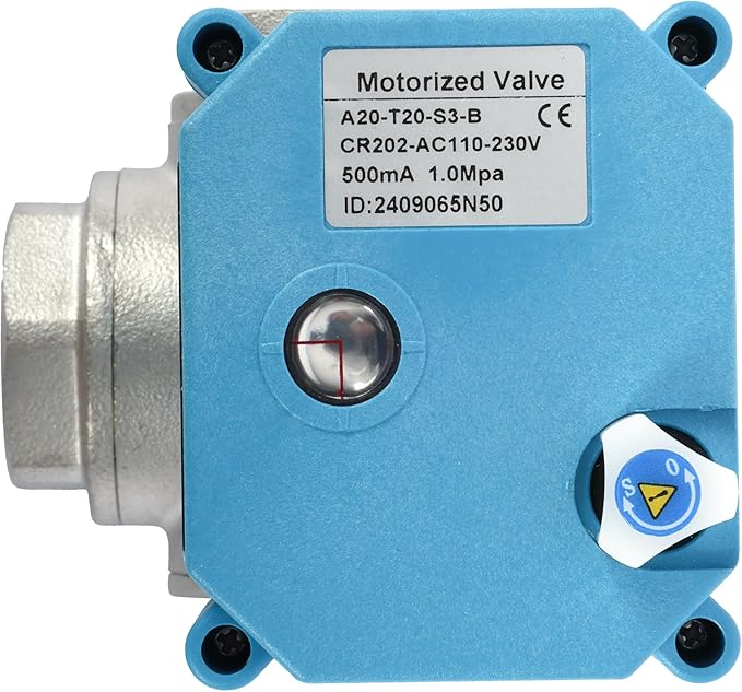 U.S. Solid 3/4" 3 Way Stainless Steel Motorized Ball Valve AC110-230V, L Type Water Shutoff Valve with Manual Function, Standard Port
