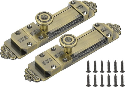 PATIKIL Barrel Bolt Latch, 2 Pack 5 Inch Slide Door Locks Zinc Alloy Gate Door Catch Bolt Latch for Bathroom Bedroom Barn Warehouse, Bronze