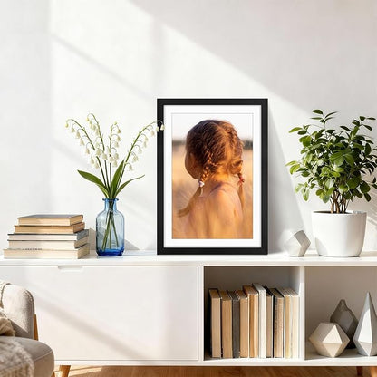 Golden State Art, 13x19 Picture Frame With Mat for 11x17 - High Definition Glass Wall Mounting Horizontal Vertical Display (Black, 1 Pack)