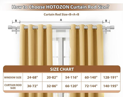 Double Curtain Rod 72 to 144 Inch, HOTOZON 1 Inch Heavy Duty Double Curtain Rods for Windows 60 to 140 Inches(5-11.6 ft), Telescoping Drapery Rod with Simple End Finials, Silver