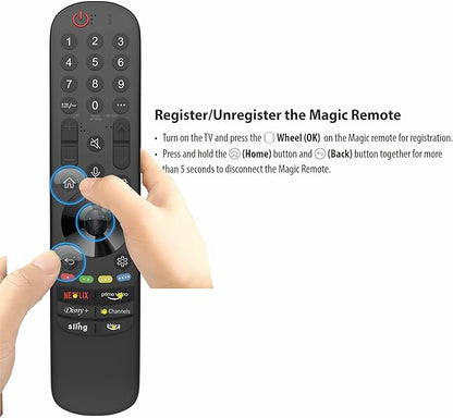 Alizen Replacement Compatible with LG Remote Control for Smart TV 2025-2018, Magic Remote, Pointer, Voice Control, Bluetooth, MR25, MR24, 23, 22, 21,20,19,18 GA/GN, Alexa. 1-Year Warranty.