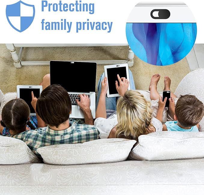 Laptop Camera Cover Slide, [8 Pack] Ultra-Thin Webcam Cover Compatible with Camera for MacBook,Laptop,PC,Computer,iMac,iPad etc. 0.022in Thick Web Blocker Protect Your Privacy and Security