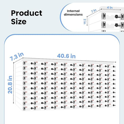 Cell Phone Locker 100 Slots Large Size Acrylic Cell Phone Storage Box with Door Locks and Keys, Wall-Mounted Already Assembled Storage Cabinet for School Factory Office Classroom Gym (100 Slots)